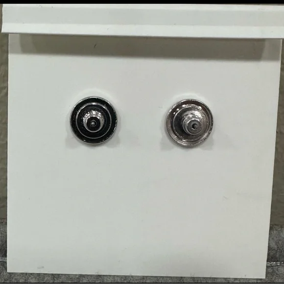 Tory Burch Crystal logo stud earrings NEW - Picture 5 of 5